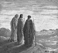 jesus and the disciples going to emmaus - Dore